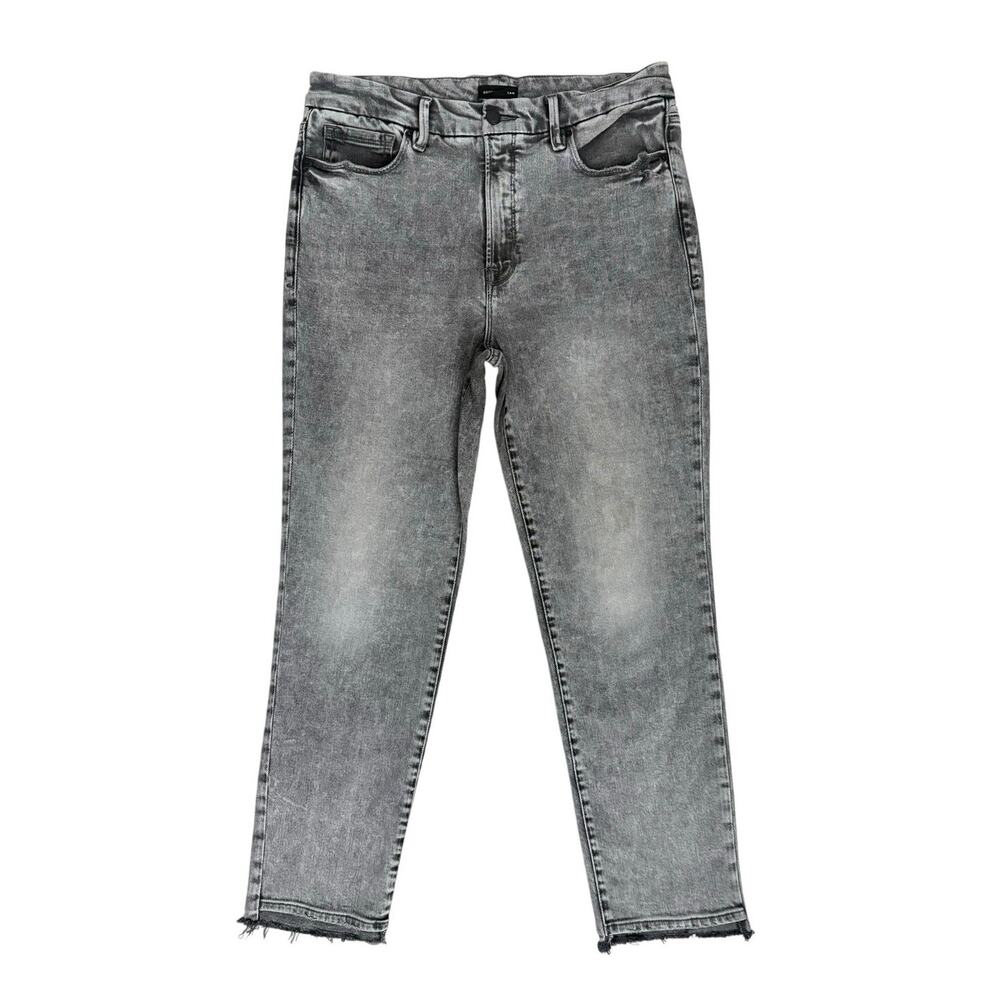 Good American Good Classic Baby Step Hem Jeans Gray Wash Cropped Size 10/30